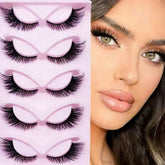 5 Pairs False Lashes Eyelashes Extension Cluster, Faux Mink Fluffy Long Full Look Eye Bottom