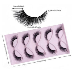 5 Pairs False Lashes Eyelashes Extension Cluster, Faux Mink Fluffy Long Full Look Eye Bottom