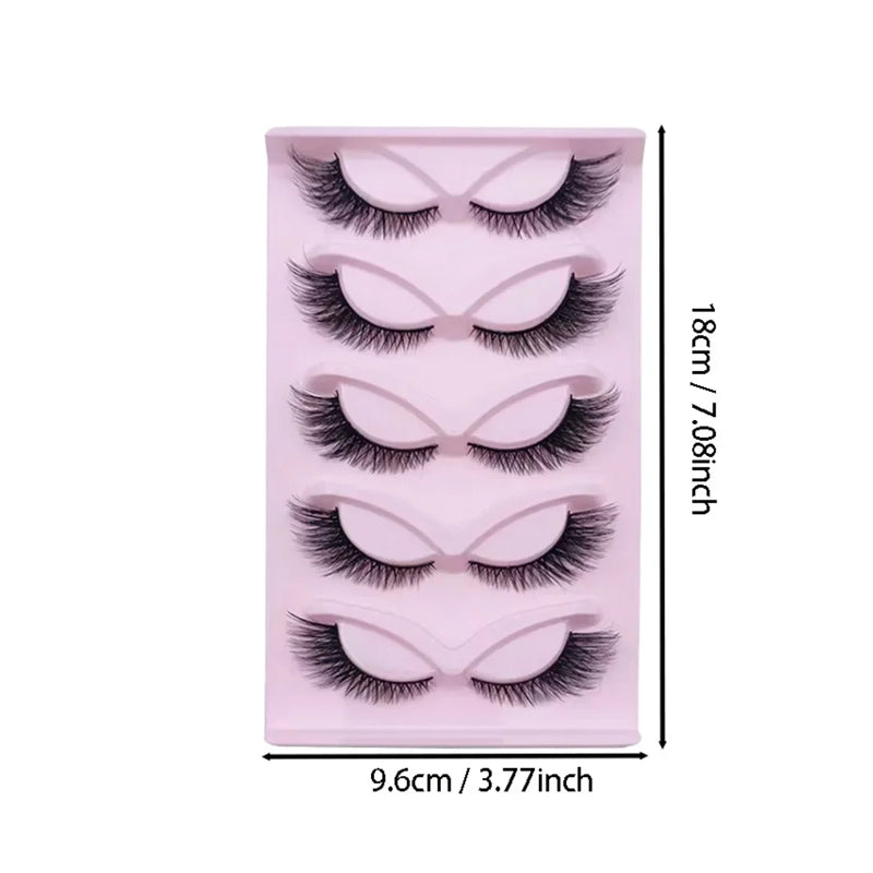 5 Pairs False Lashes Eyelashes Extension Cluster, Faux Mink Fluffy Long Full Look Eye Bottom