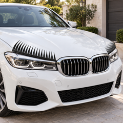 3D Black Car Headlight Eyelashes Stickers Universal Auto Decorative Trim (2PCS)