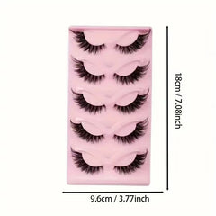 5 Pairs Of Multi-layer Three-dimensional Thick Cross Cat Eye False Eyelashes